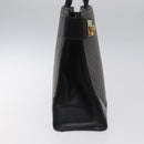 CELINE Macadam Canvas Shoulder Bag PVC Leather Black Gold Auth MY004-4