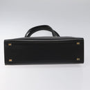 CELINE Macadam Canvas Shoulder Bag PVC Leather Black Gold Auth MY004-5