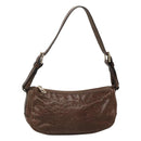 CELINE Shoulder Bag Leather Brown Auth MY023-1