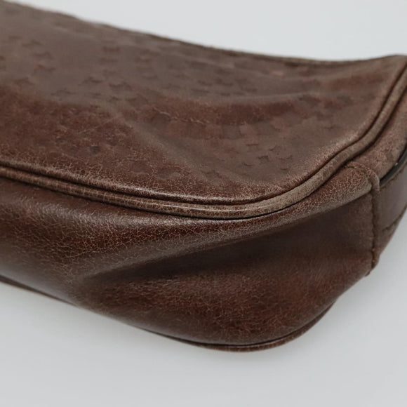 CELINE Shoulder Bag Leather Brown Auth MY023