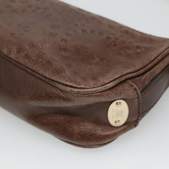 CELINE Shoulder Bag Leather Brown Auth MY023