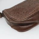 CELINE Shoulder Bag Leather Brown Auth MY023-16