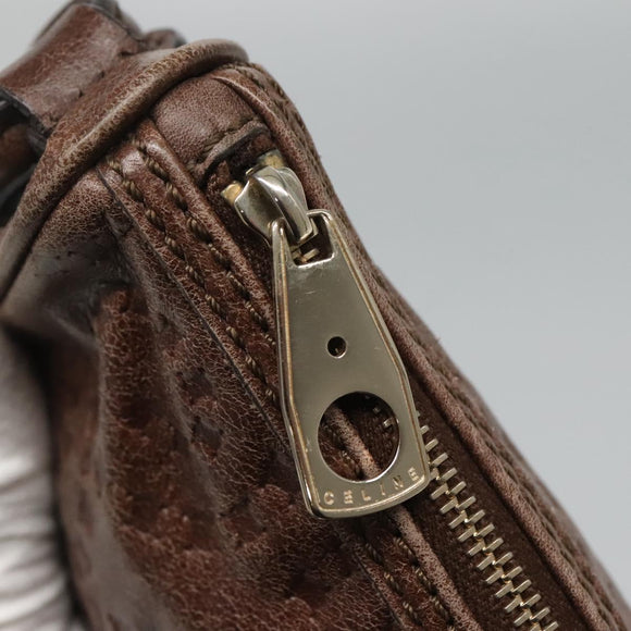CELINE Shoulder Bag Leather Brown Auth MY023
