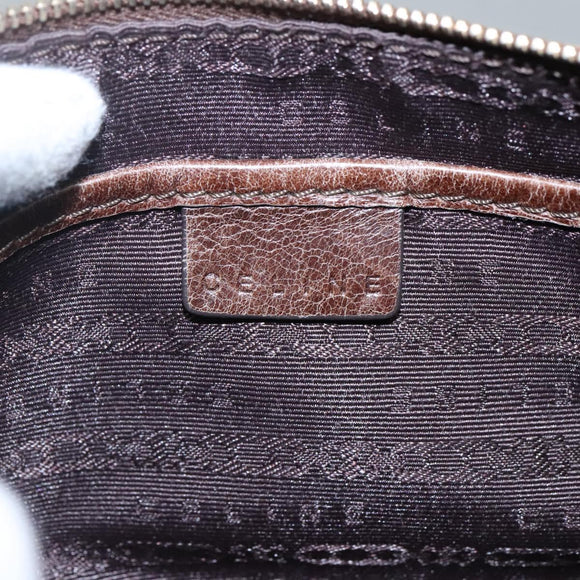 CELINE Shoulder Bag Leather Brown Auth MY023