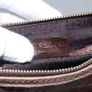 CELINE Shoulder Bag Leather Brown Auth MY023-12