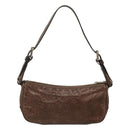 CELINE Shoulder Bag Leather Brown Auth MY023-2