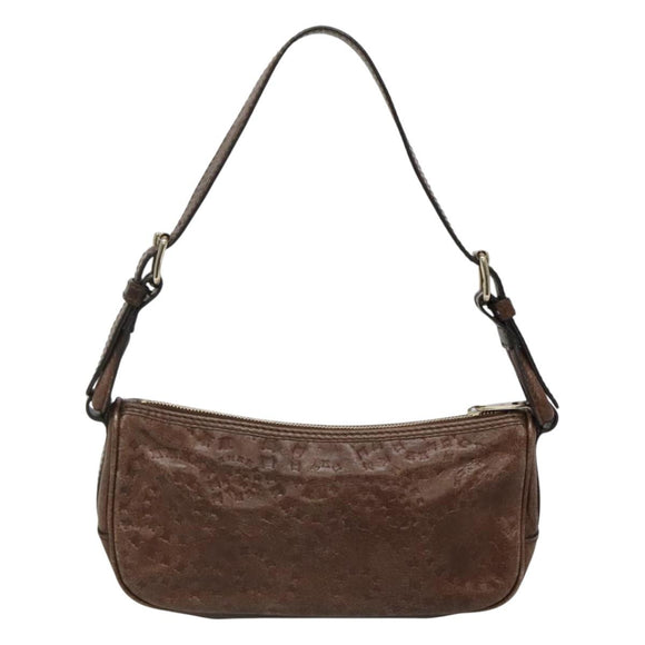 CELINE Shoulder Bag Leather Brown Auth MY023