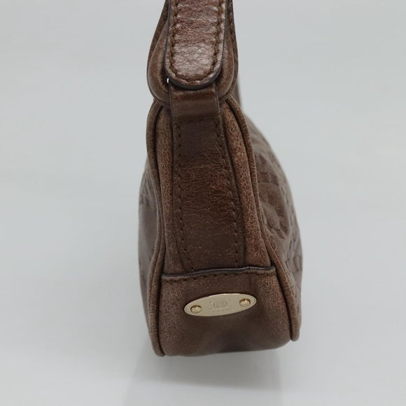 CELINE Shoulder Bag Leather Brown Auth MY023