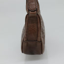 CELINE Shoulder Bag Leather Brown Auth MY023-4