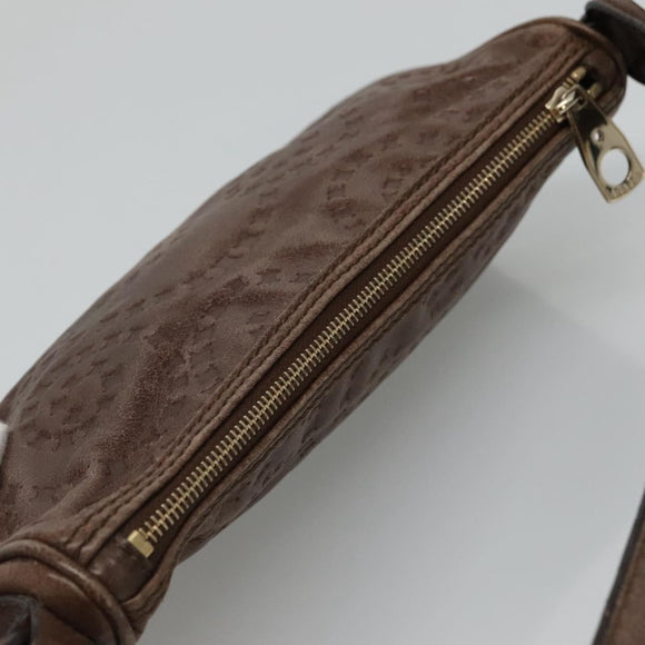 CELINE Shoulder Bag Leather Brown Auth MY023