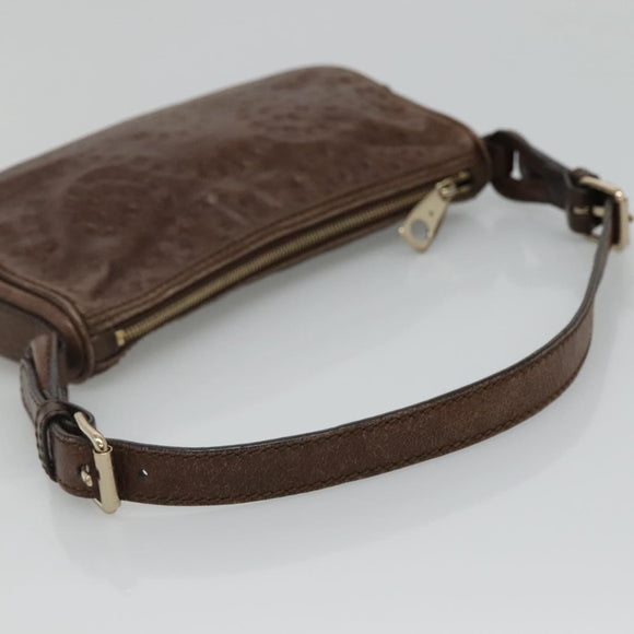 CELINE Shoulder Bag Leather Brown Auth MY023