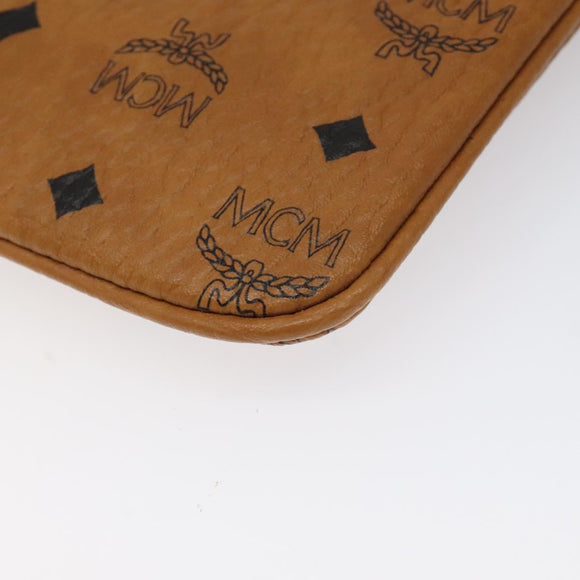 MCM Vicetos Logogram Accessory Pouch PVC Brown Auth MY027