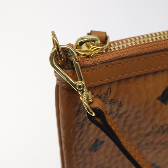 MCM Vicetos Logogram Accessory Pouch PVC Brown Auth MY027