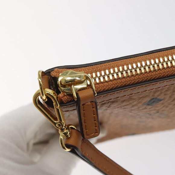 MCM Vicetos Logogram Accessory Pouch PVC Brown Auth MY027