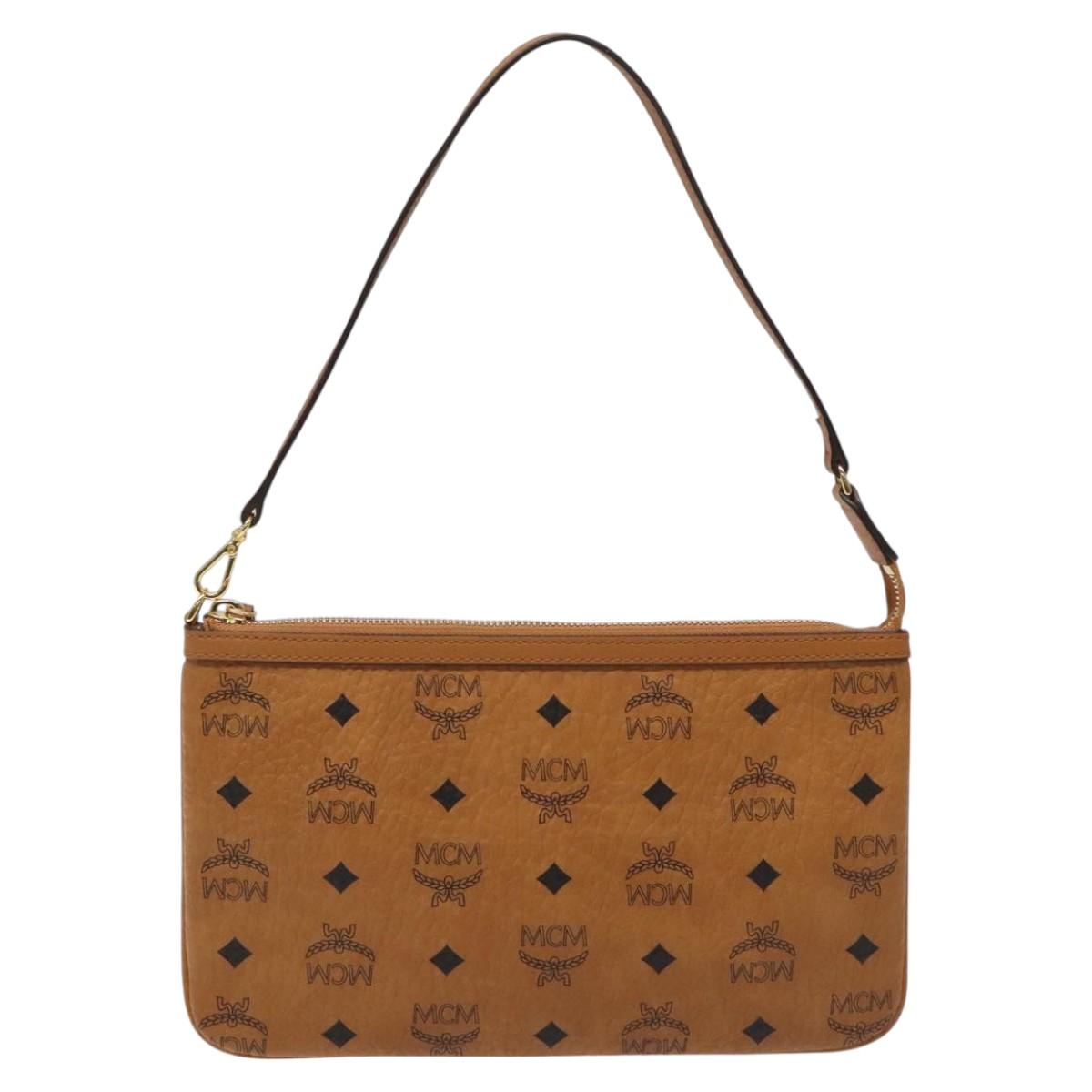 MCM Vicetos Logogram Accessory Pouch PVC Brown Auth MY027 | Brand