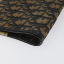 Christian Dior Trotter Canvas Clutch Bag Navy Gold Auth MY031-16