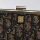 Christian Dior Trotter Canvas Clutch Bag Navy Gold Auth MY031-8