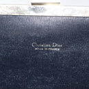 Christian Dior Trotter Canvas Clutch Bag Navy Gold Auth MY031-9