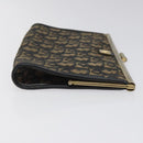 Christian Dior Trotter Canvas Clutch Bag Navy Gold Auth MY031-3