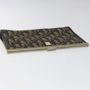 Christian Dior Trotter Canvas Clutch Bag Navy Gold Auth MY031-5