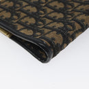 Christian Dior Trotter Canvas Clutch Bag Navy Gold Auth MY031-14