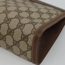 GUCCI GG Supreme Web Sherry Line Clutch Bag PVC Beige Red 156 01 033 Auth MY044-15