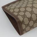 GUCCI GG Supreme Web Sherry Line Clutch Bag PVC Beige Red 156 01 033 Auth MY044-16