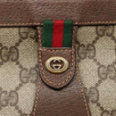 GUCCI GG Supreme Web Sherry Line Clutch Bag PVC Beige Red 156 01 033 Auth MY044-8