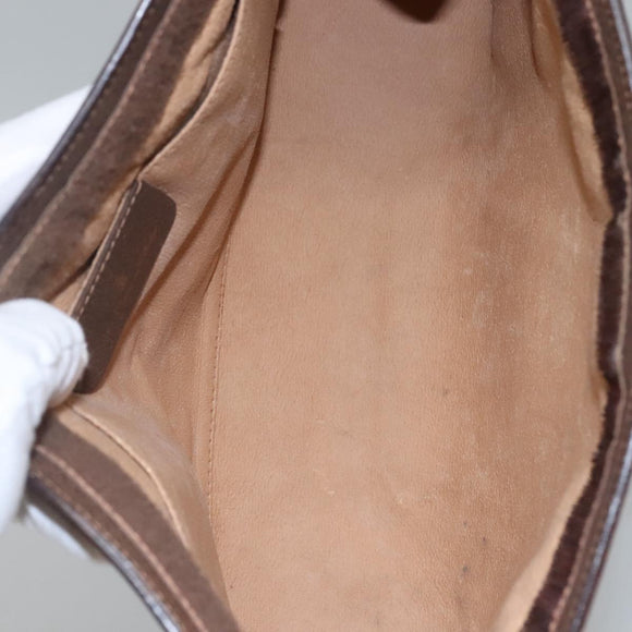 GUCCI GG Supreme Web Sherry Line Clutch Bag PVC Beige Red 156 01 033 Auth MY044