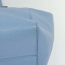 GUCCI Tote Bag Leather Blue Gold 354397 Auth MY051V-17