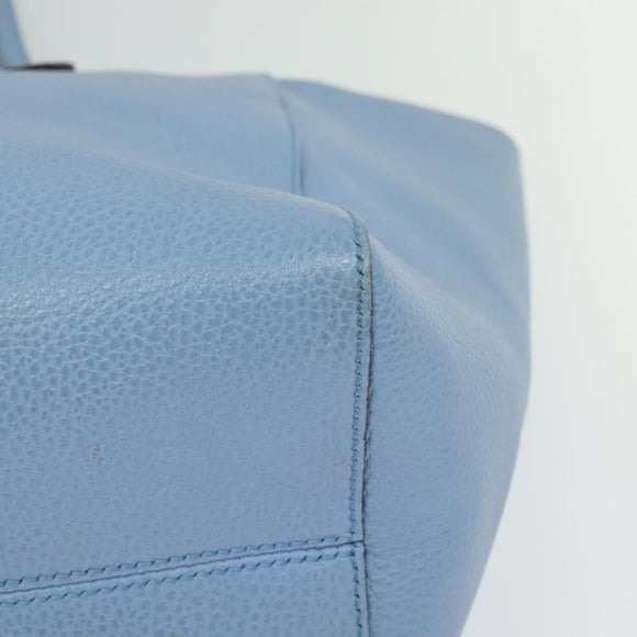 GUCCI Tote Bag Leather Blue Gold 354397 Auth MY051V