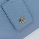 GUCCI Tote Bag Leather Blue Gold 354397 Auth MY051V-9
