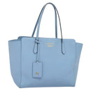 GUCCI Tote Bag Leather Blue Gold 354397 Auth MY051V-1