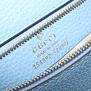 GUCCI Tote Bag Leather Blue Gold 354397 Auth MY051V-12