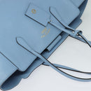 GUCCI Tote Bag Leather Blue Gold 354397 Auth MY051V-6