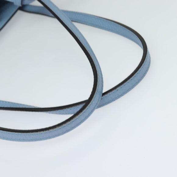 GUCCI Tote Bag Leather Blue Gold 354397 Auth MY051V