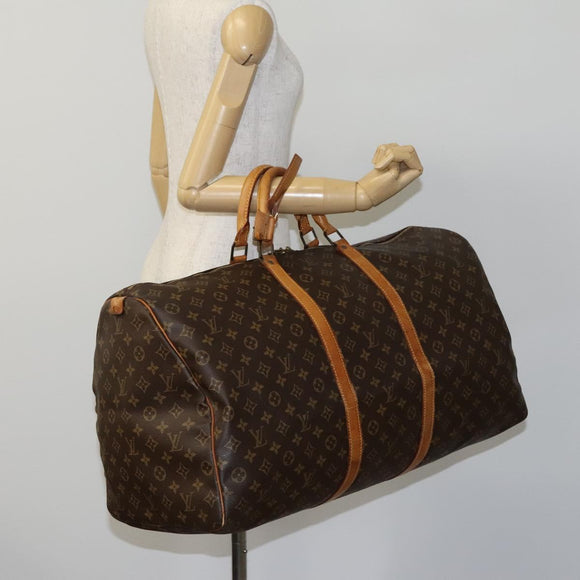 LOUIS VUITTON Monogram Keepall 60 Boston Bag M41422 LV Auth MY055