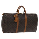 LOUIS VUITTON Monogram Keepall 55 Boston Bag M41424 LV Auth MY056-1