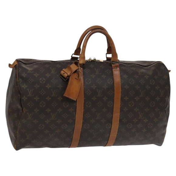 LOUIS VUITTON Monogram Keepall 55 Boston Bag M41424 LV Auth MY056