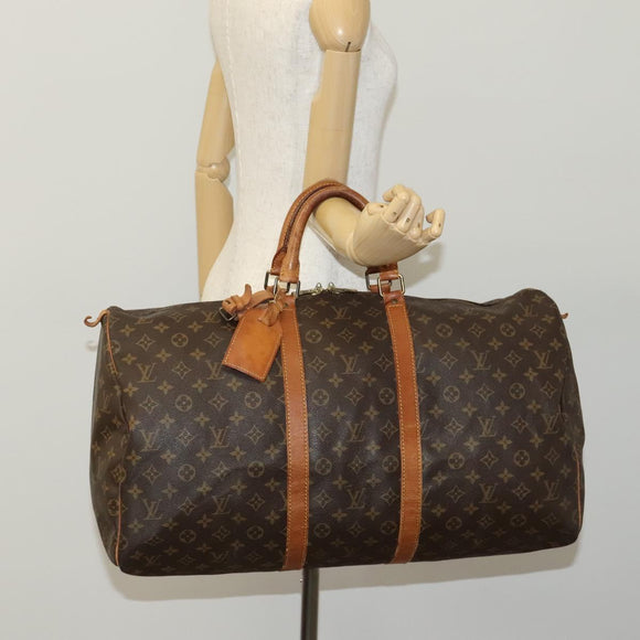 LOUIS VUITTON Monogram Keepall 55 Boston Bag M41424 LV Auth MY056