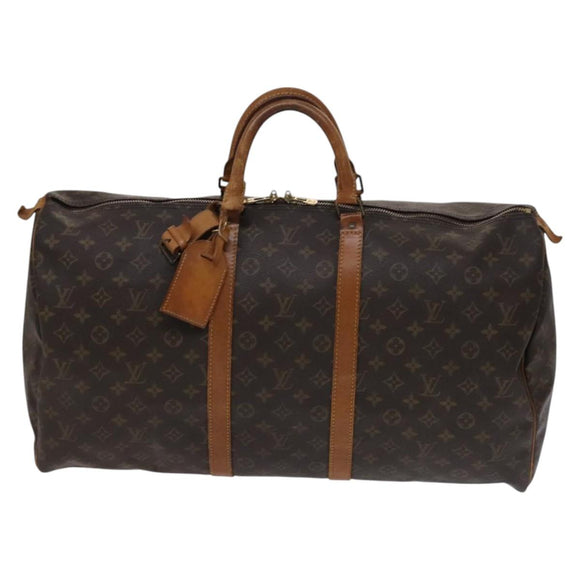 LOUIS VUITTON Monogram Keepall 55 Boston Bag M41424 LV Auth MY056