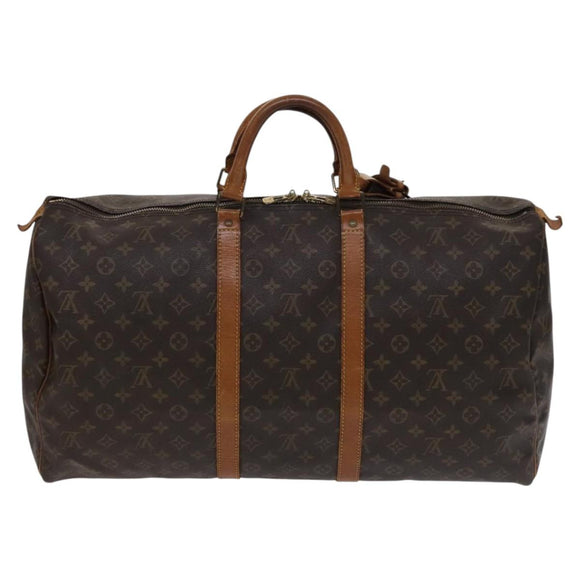 LOUIS VUITTON Monogram Keepall 55 Boston Bag M41424 LV Auth MY056