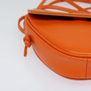 CELINE Triangle Shoulder Bag Leather Orange Auth MY058AM-14