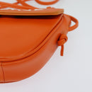 CELINE Triangle Shoulder Bag Leather Orange Auth MY058AM-15