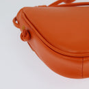 CELINE Triangle Shoulder Bag Leather Orange Auth MY058AM-16
