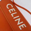 CELINE Triangle Shoulder Bag Leather Orange Auth MY058AM-18
