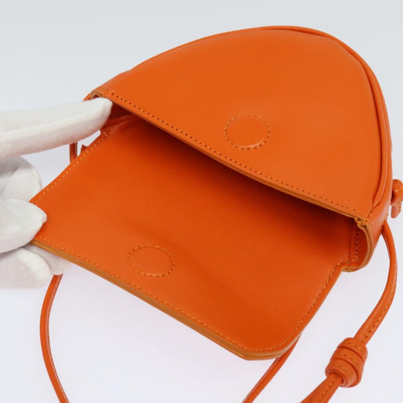 CELINE Dreieck-Schultertasche Leder Orange Auth MY058M