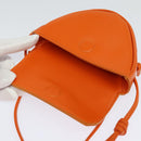 CELINE Triangle Shoulder Bag Leather Orange Auth MY058AM-9