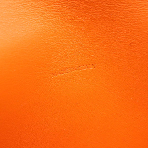 CELINE Triangle Shoulder Bag Leather Orange Auth MY058AM