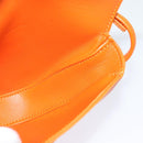 CELINE Triangle Shoulder Bag Leather Orange Auth MY058AM-20